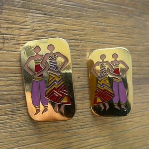 Laurel Burch earrings post repaired